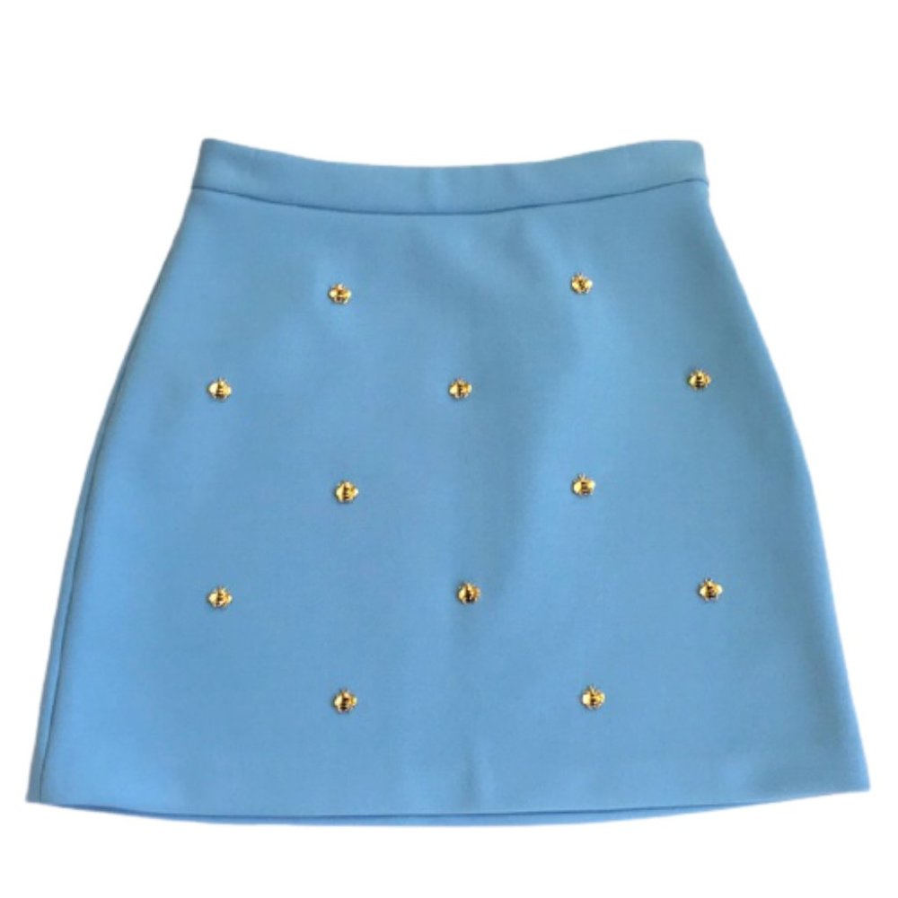 Maje Bee Embellished Skirt Light Blue Size 2.